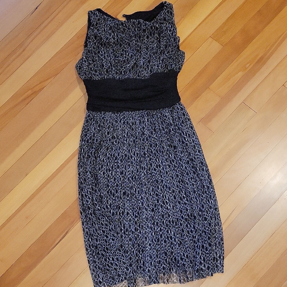 London Times Elegant Black Midi Dress